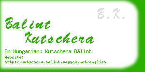 balint kutschera business card